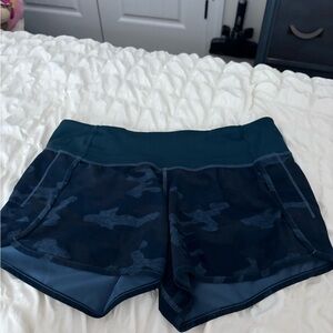 Lululemon Blue Camo Speed Up Shorts